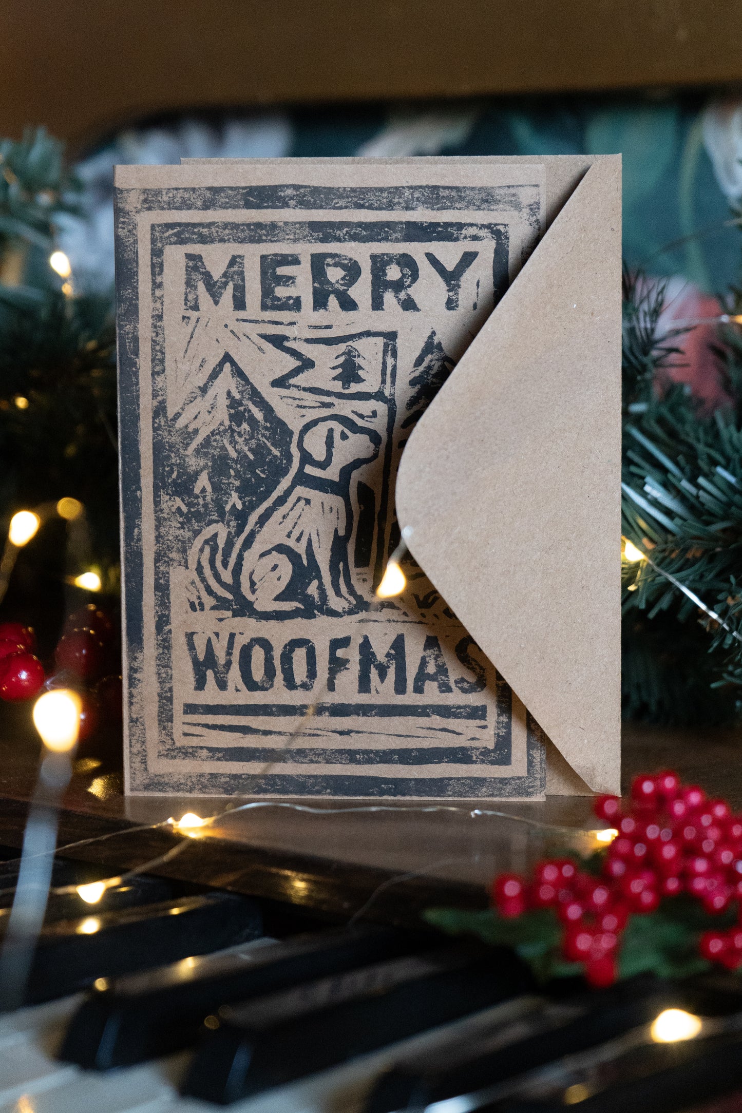 Hand printed Christmas cards - Lino Printed