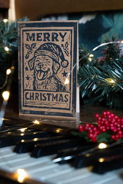 Hand printed Christmas cards - Lino Printed