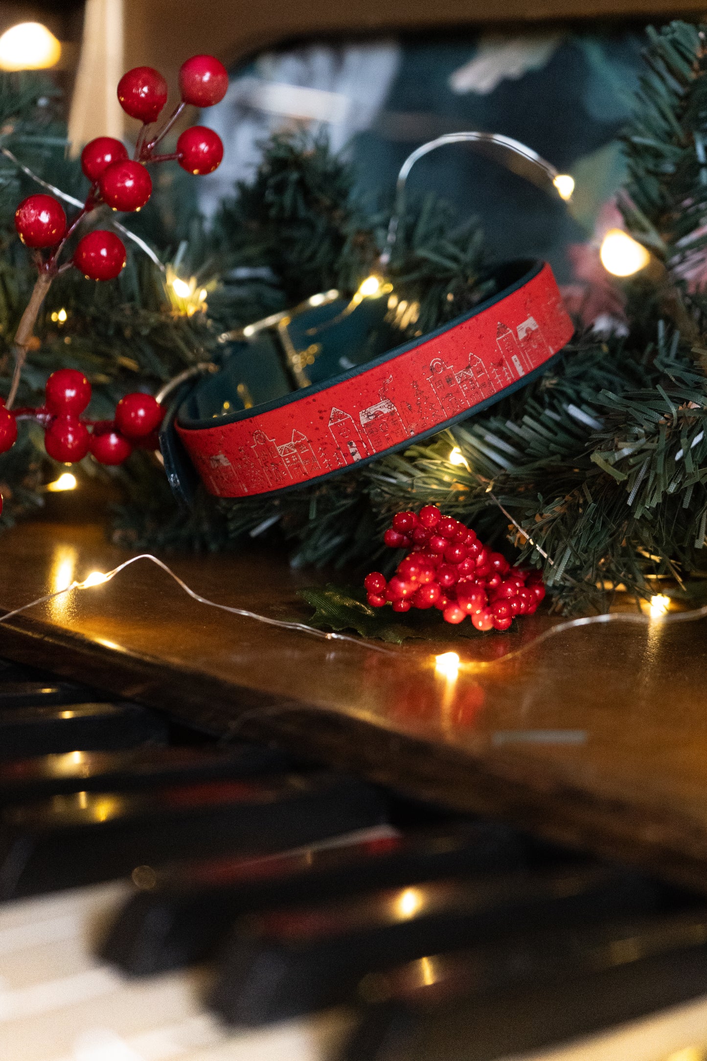 Cork X Biothane Collar- Winter Wonderland