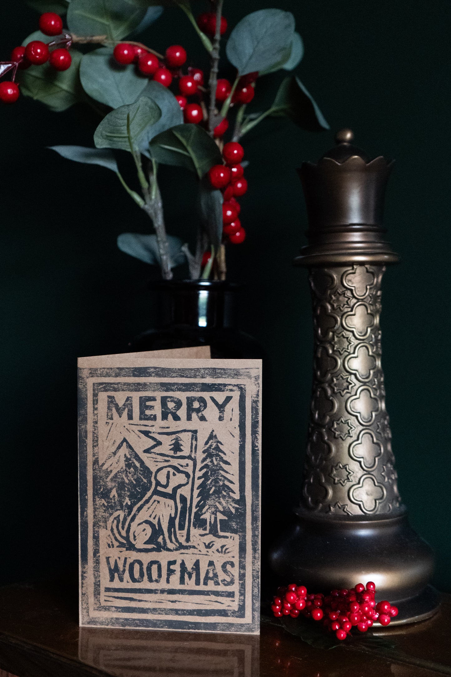 Hand printed Christmas cards - Lino Printed
