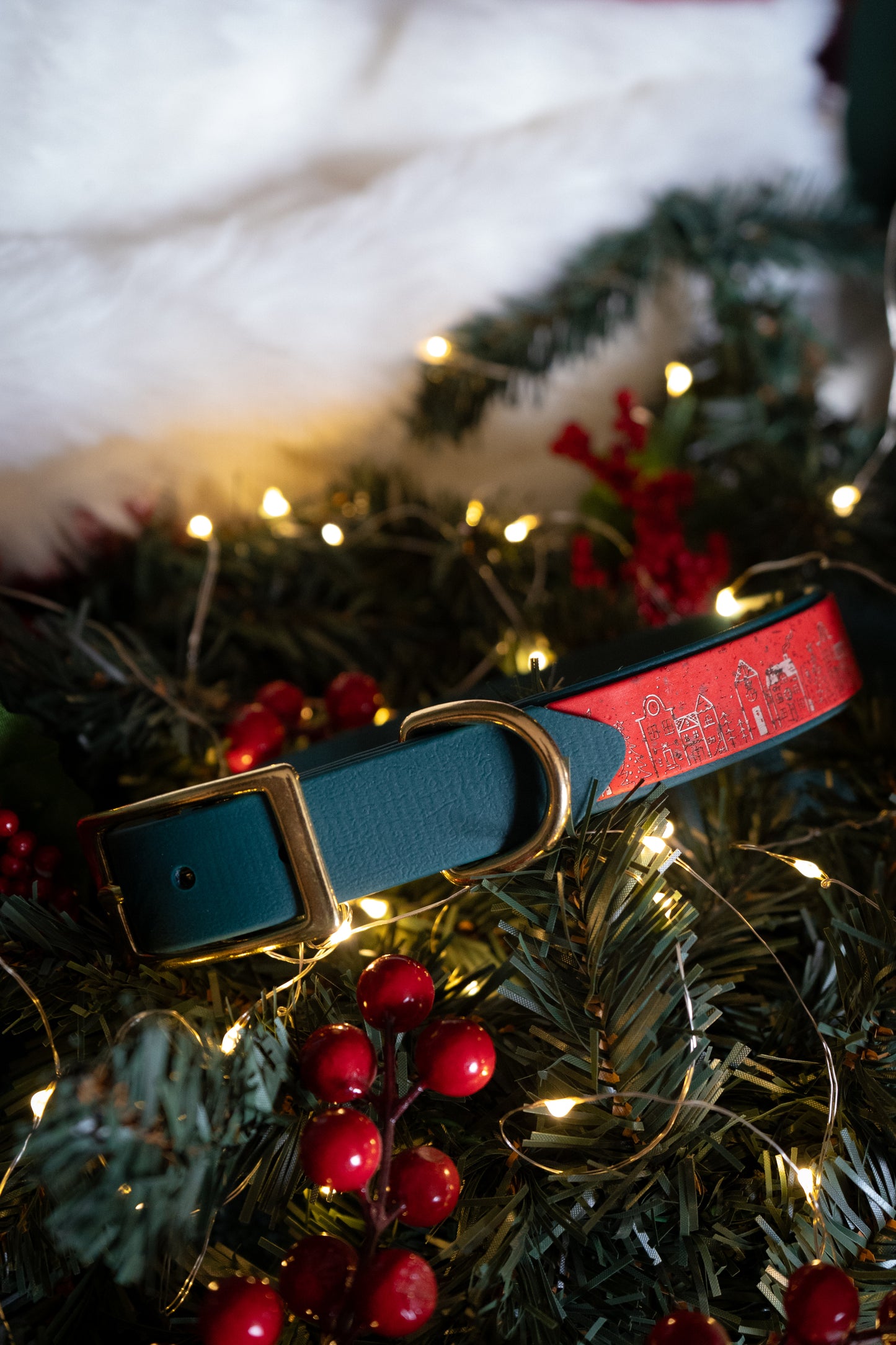 Cork X Biothane Collar- Winter Wonderland